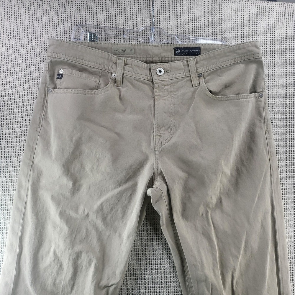 AG Adriano Goldschmied Protege Jeans‎ Mens 37x29 Beige Straight Leg Denim Pants